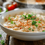 4 Ingredient Crockpot Garlic Parm Chicken in Creamy Garlic Sauce