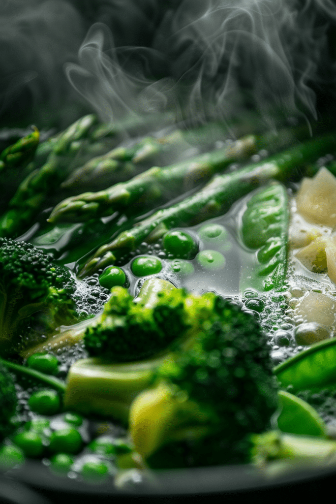 Classic Pasta Primavera: A Fresh, Creamy Weeknight Favorite 8 Blanching Broccoli Asparagus and Snow Peas for Pasta Primavera