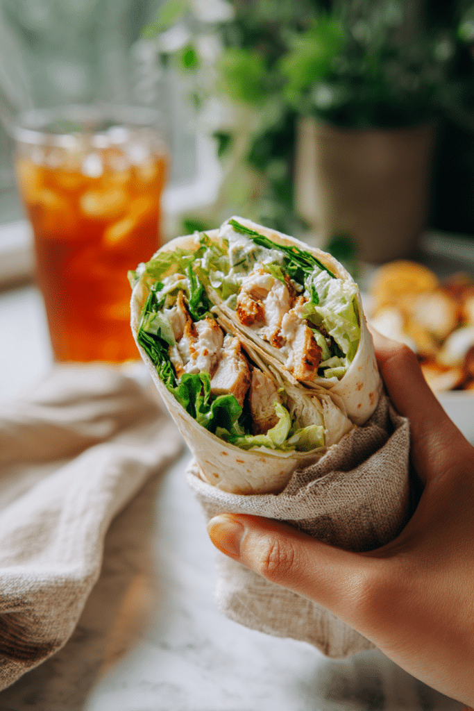 Chicken Caesar Wrap Recipe: The 1 Ultimate Guide to a Quick and Delicious Meal 🥙 3 Chicken Caesar Wrap with visible chicken and Caesar dressing