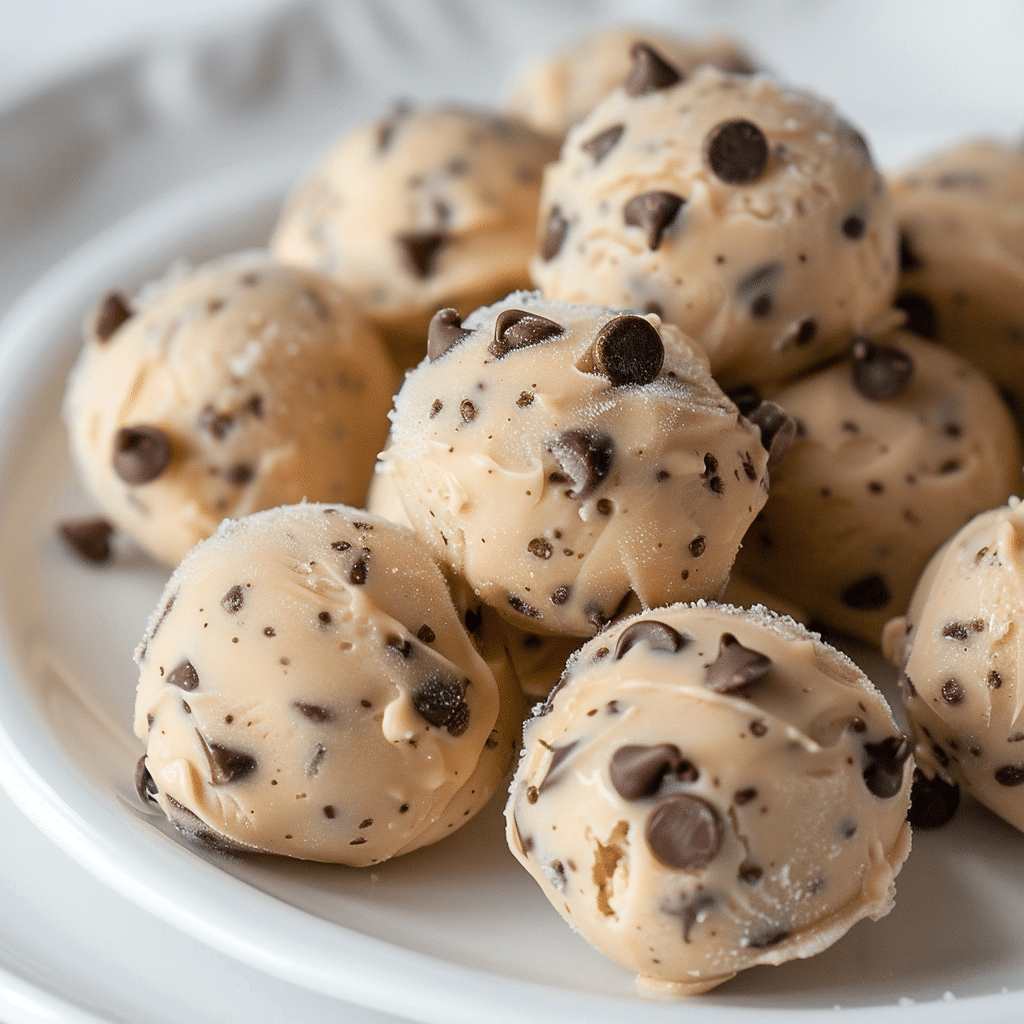 creamy frozen Greek yogurt peanut butter bites topped with chocolate chips, served on a white plate