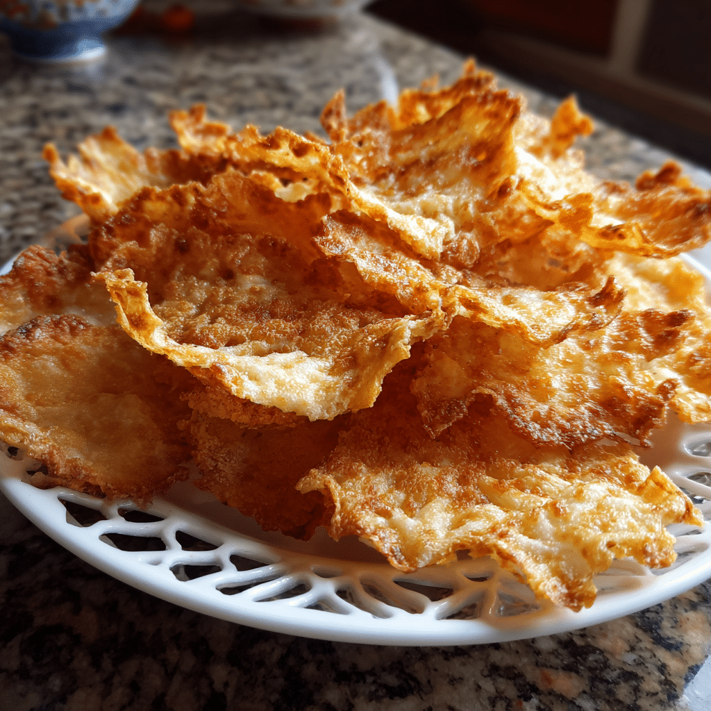 Oven Baked Cottage Cheese Chips on Plate – Crunchy Keto Snack Idea