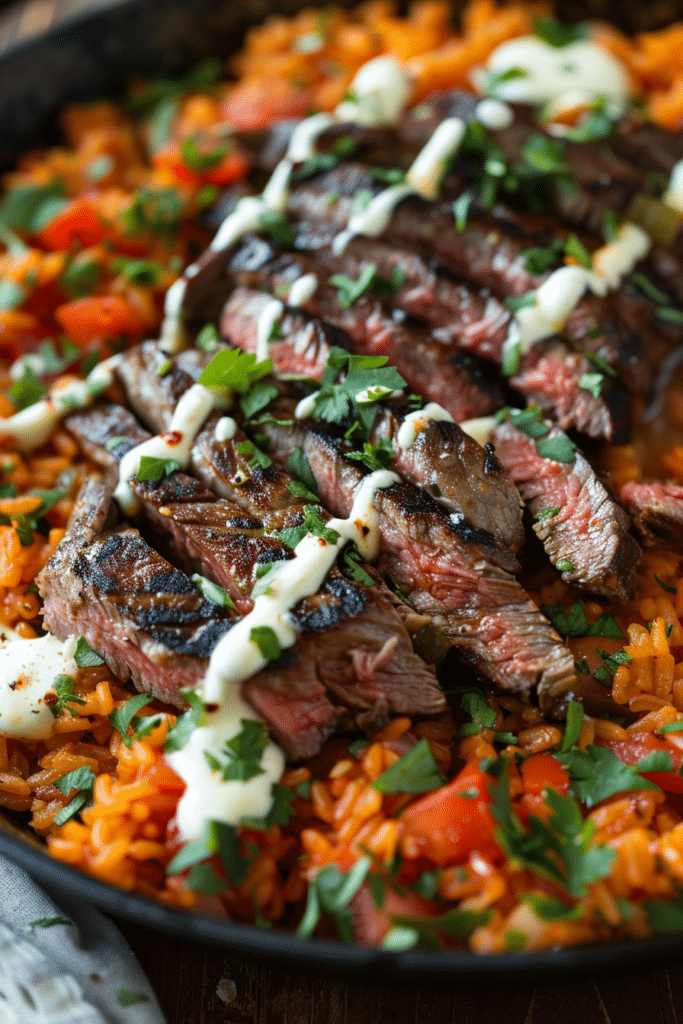 Steak and Queso Rice Skillet – Easy One Pan Dinner Recipe