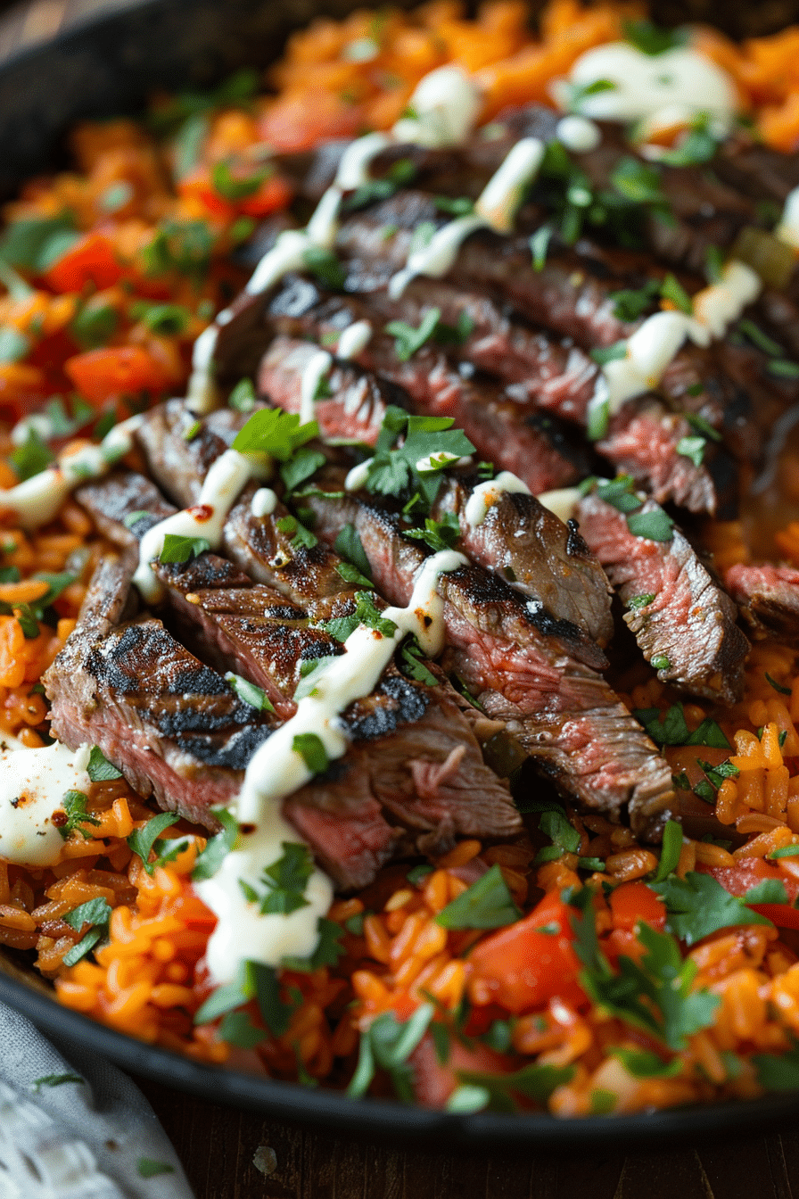 Steak and Queso Rice Skillet – Easy One Pan Dinner Recipe