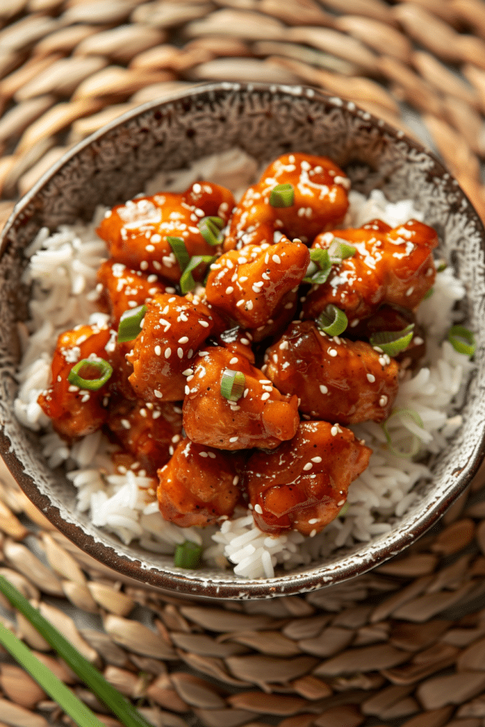 Sweet Chili Chicken Over Rice with Sesame and Green Onions – Flavor Packed Asian Dinner