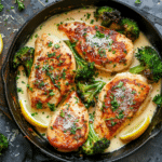 Garlic Parmesan Chicken 7 Creamy Garlic Parmesan Chicken with Broccoli in Skillet – Easy One Pan Dinner