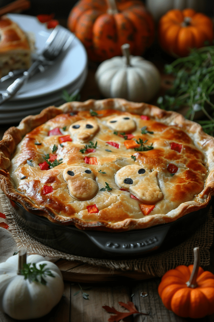 Baked Halloween Pot Pie with Ghost Crust – Cozy Fall Recipe