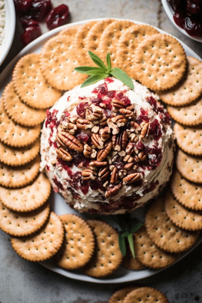 Cranberry Pecan Goat Cheese Ball 5 Creamy Goat Cheese Ball with Cranberries and Pecans