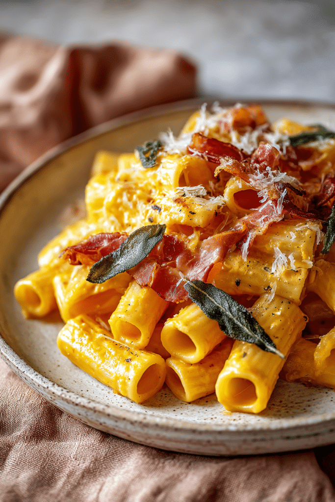 Creamy Pumpkin Pasta with Crispy Prosciutto and Sage
