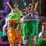 Halloween Monster Face Smoothies – Spooky, Swirled & So Much Fun 9 Easy Monster Face Smoothies – Perfect for Halloween Parties