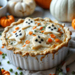Halloween Pot Pie – A Spooky & Savory Dinner for Your Little Ghouls! 7 Halloween Ghost Chicken Pot Pie – Fun Festive Dinner Idea