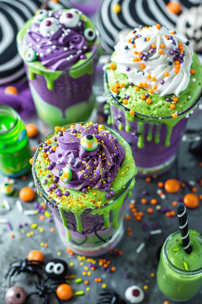 Halloween Monster Face Smoothies – Spooky, Swirled & So Much Fun 8 Halloween Monster Smoothies – Fun Spooky Treats for Kids
