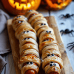 Mummy Hotdogs – Easy & Spooky Halloween Snack for Kids and Parties 5 Halloween Mummy Dogs with Candy Eyes – Fun Festive Snack Idea