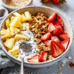 Healthier Granola Cups – Nutritious, Easy & Naturally Sweetened 5 Healthy Yogurt Granola Bowl with Strawberries and Pineapple – Easy Breakfast Idea
