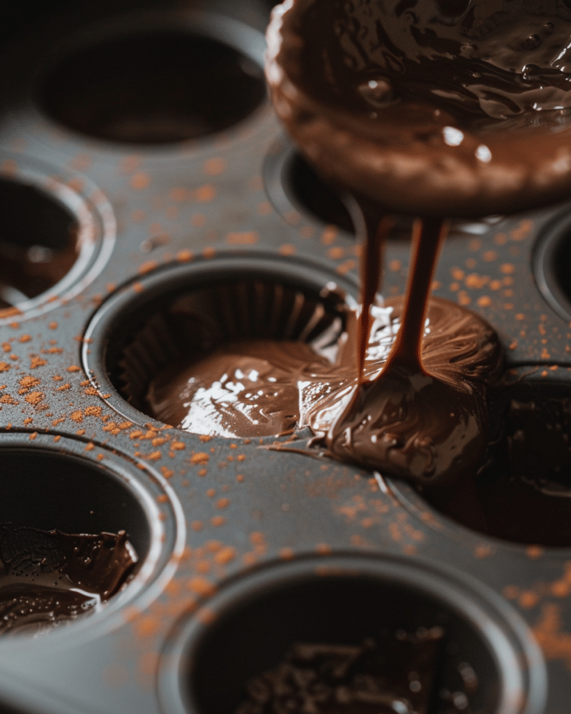 Chocolate Chip Cookie Dough Cups (No Bake & Irresistibly Easy!) 8 Melted Chocolate in Mini Muffin Mold – Easy Dessert Prep
