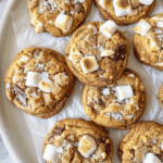 Pumpkin S’mores Cookies – Soft, Gooey, and Full of Fall Flavor 3 Pumpkin Smores Cookies with Crackled Tops and Gooey Marshmallow Centers