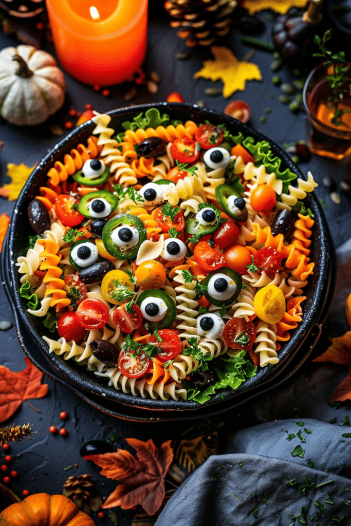 Spooky Eyeball Pasta Salad – Easy Halloween Dinner Idea