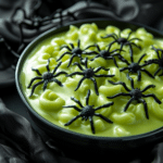 Spooky Halloween Mac and Cheese with Edible Looking Spiders