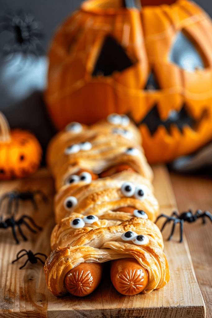 Spooky Halloween Mummy Hot Dogs – Easy Puff Pastry Treat for Kids