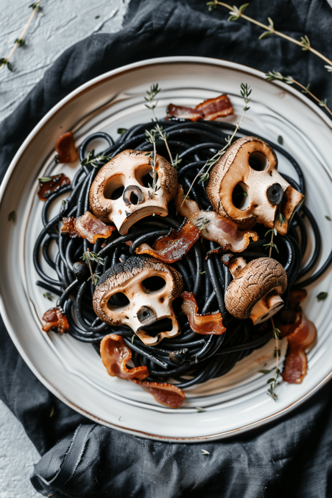 Spooky Mushroom Skull Pasta – Easy Halloween Dinner Idea