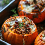 Halloween Sausage – Spooky, Savory & Perfect for Parties 🎃 7 Stuffed Mini Pumpkins with Sausage Cranberries Pecans – A Flavor Packed Fall Recipe