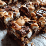 S’more Cookie Bars – Gooey, Chocolatey, and Irresistibly Easy! 5 freshly baked smore cookie bars homemade gooey chocolate marshmallow