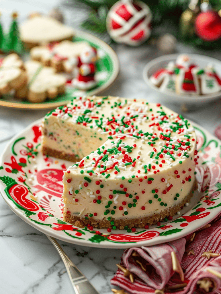 Christmas Sugar Cookie Cheesecake Recipe 1