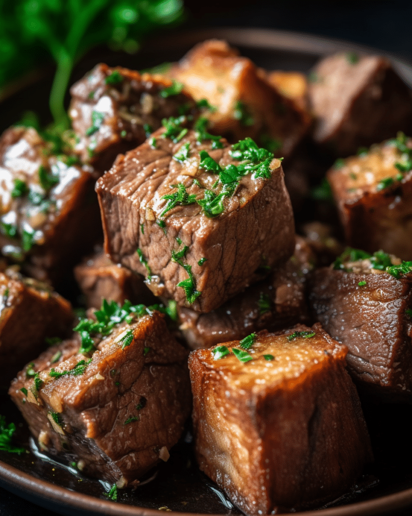 Garlic Butter Air Fryer Steak Bites 2