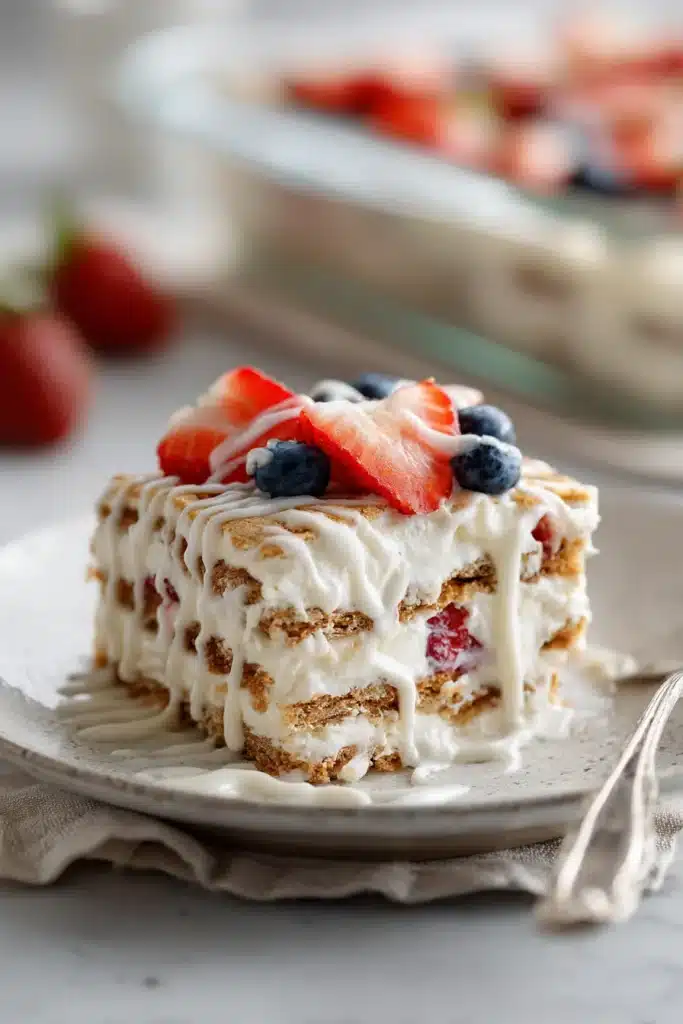 Easy No Bake Summer Berry Icebox Cake Recipe