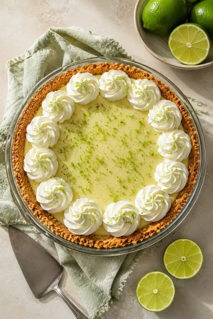 Best Key Lime Pie 3 Best Key Lime Pie with whipped cream rosettes and graham cracker crust