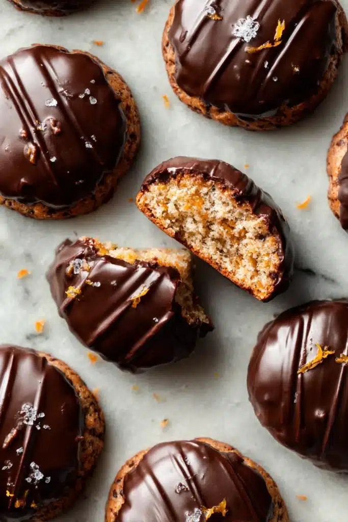 Italian Toto Cookies with sweet glaze and soft orange flavored interior